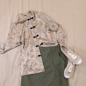 Vintage Asian Blazer Jacket Gold - Women sz M